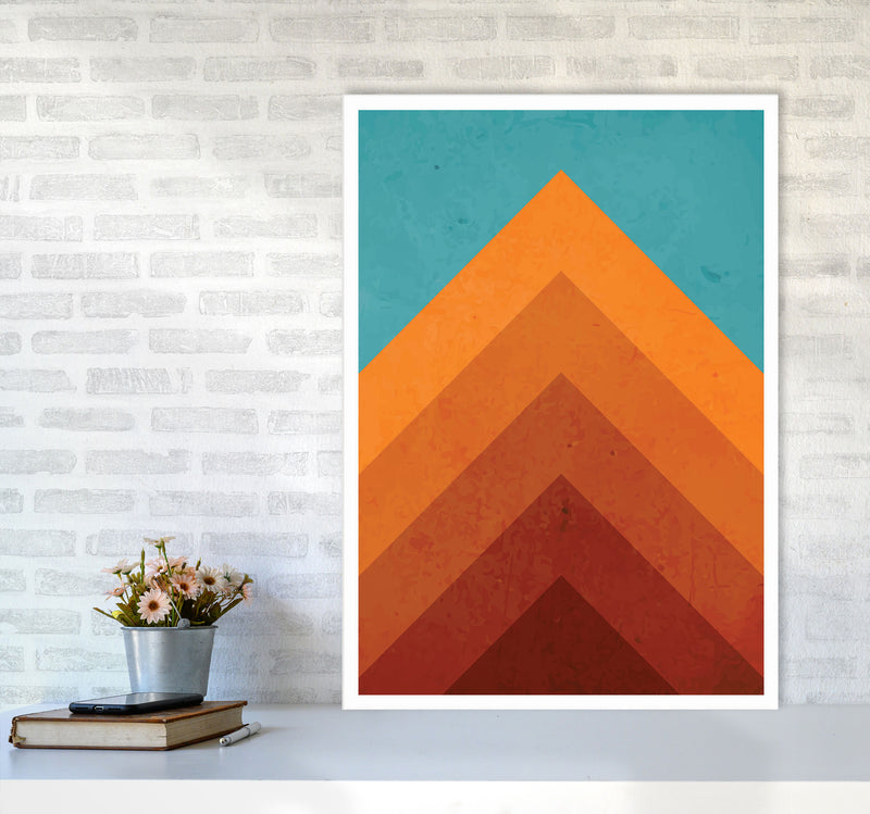 Orange Peak Mountain Art Print by Jason Stanley A1 Black Frame