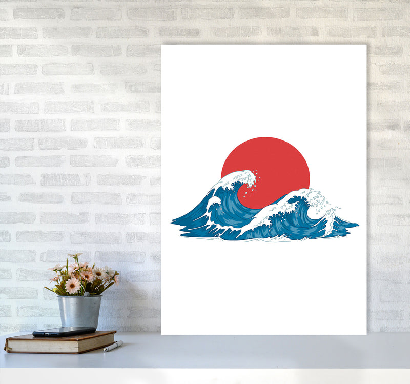 Japenses Wave Sunset Art Print by Jason Stanley A1 Black Frame