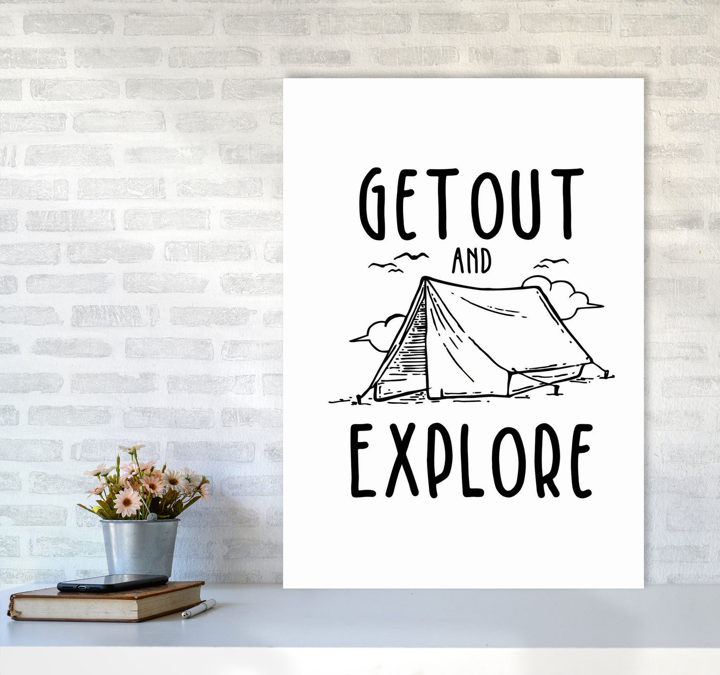 Get Out And Explore Art Print by Jason Stanley A1 Black Frame