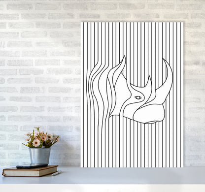 Line Drawing Rhino Art Print by Jason Stanley A1 Black Frame