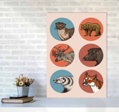 Animal Circles II Art Print by Jason Stanley A1 Black Frame