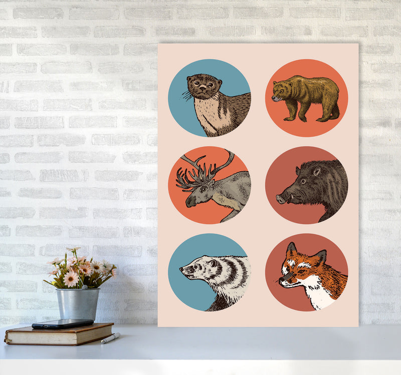 Animal Circles II Art Print by Jason Stanley A1 Black Frame