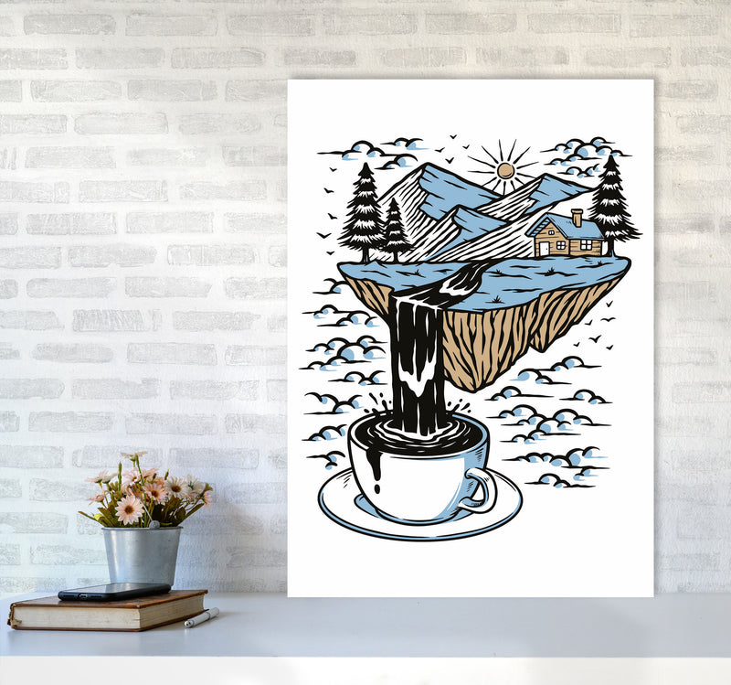 The River Flows Art Print by Jason Stanley A1 Black Frame