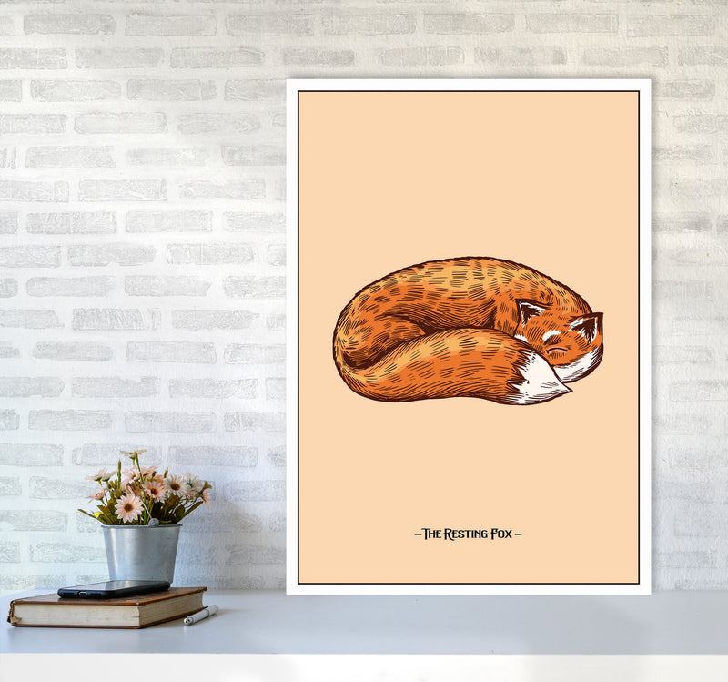 The Resting Fox Art Print by Jason Stanley A1 Black Frame