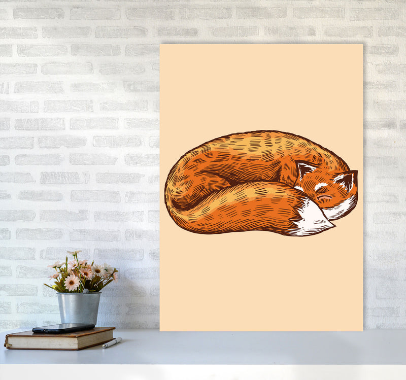 The Sleeping Fox Art Print by Jason Stanley A1 Black Frame