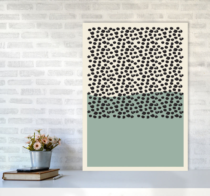 Green Midcentury Art Print by Jason Stanley A1 Black Frame