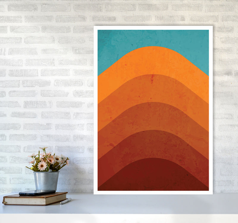 Orange Mountain Art Print by Jason Stanley A1 Black Frame