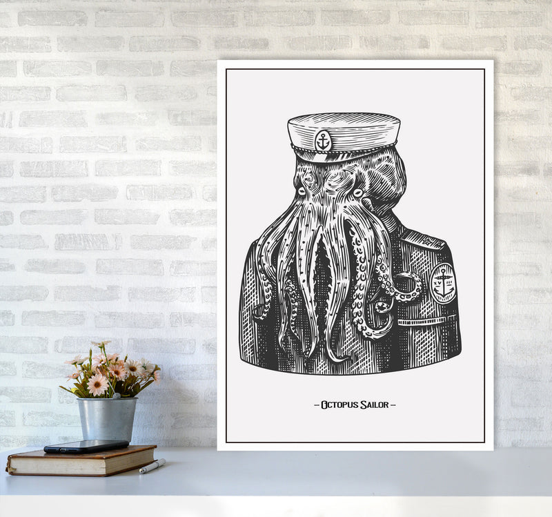 Octopus Sailor Art Print by Jason Stanley A1 Black Frame