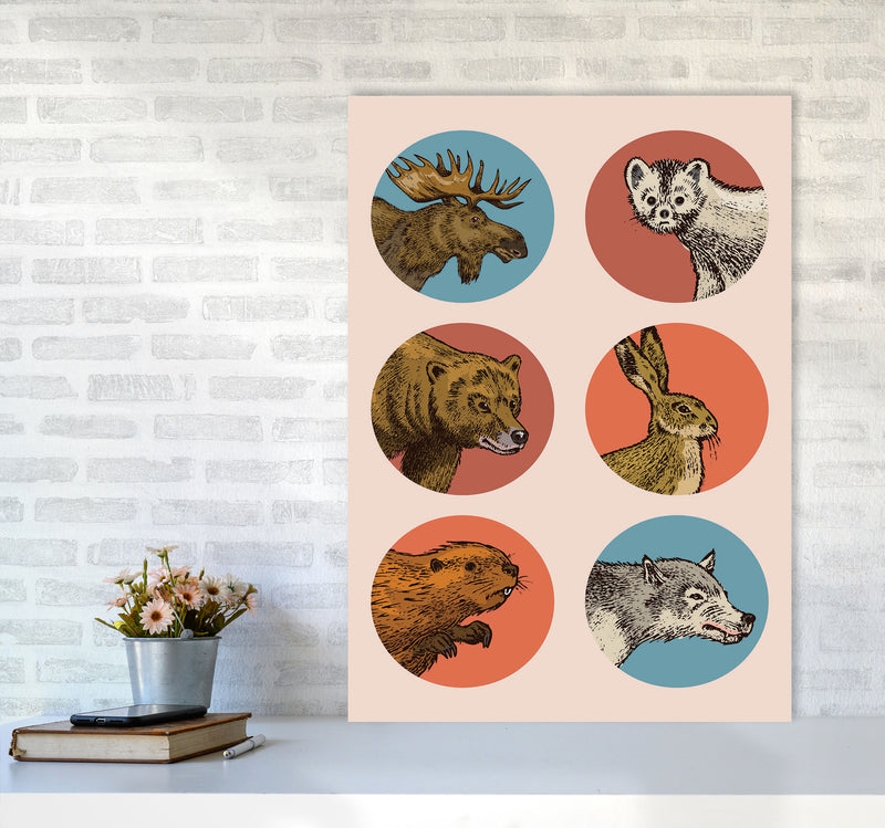 Animal Circles Art Print by Jason Stanley A1 Black Frame
