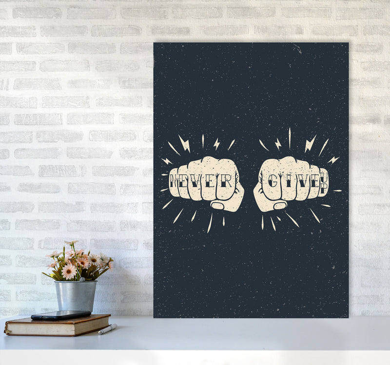 Never Give Up! Art Print by Jason Stanley A1 Black Frame