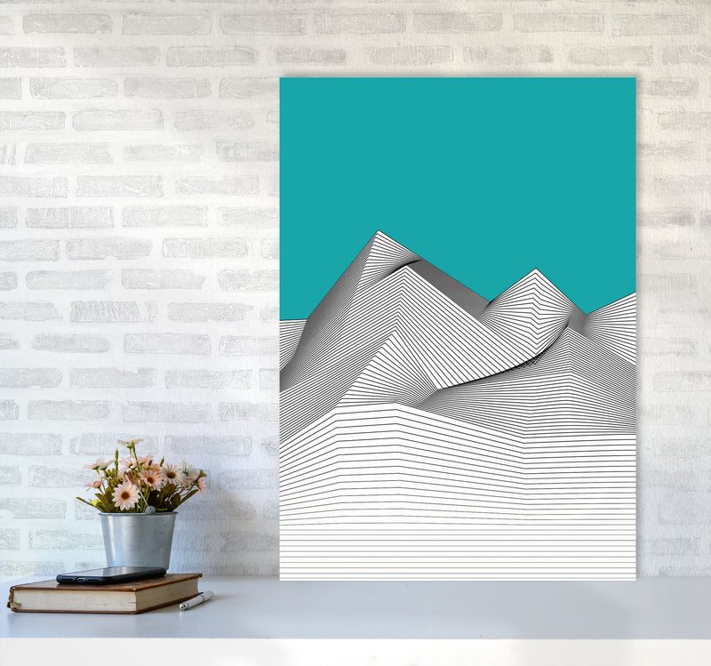 Blue Mountain Art Print by Jason Stanley A1 Black Frame