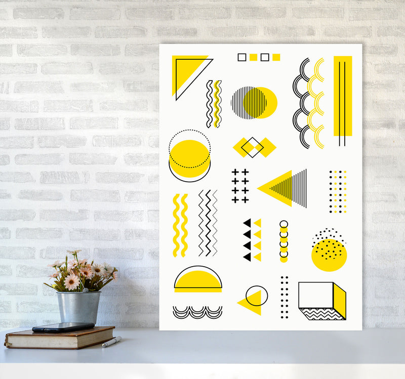 Yellow Shapes Art Print by Jason Stanley A1 Black Frame