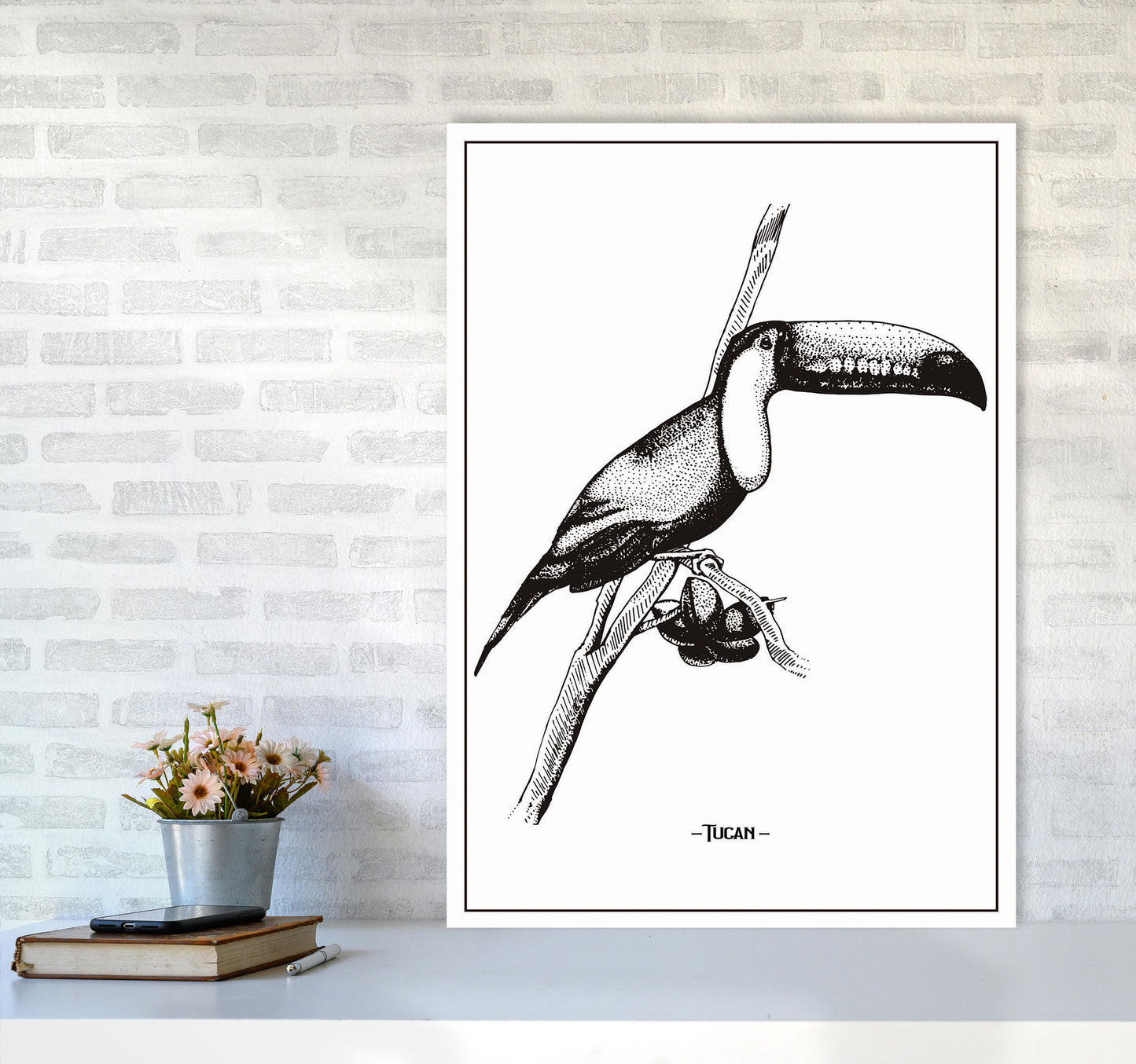 Tucan Art Print by Jason Stanley A1 Black Frame