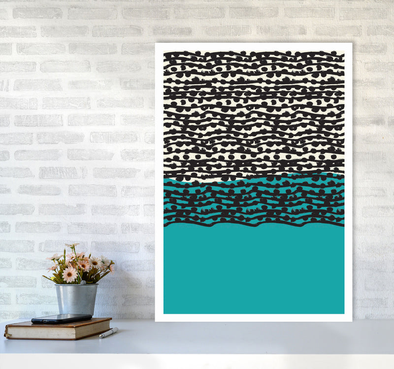 Blue Vibe Art Print by Jason Stanley A1 Black Frame