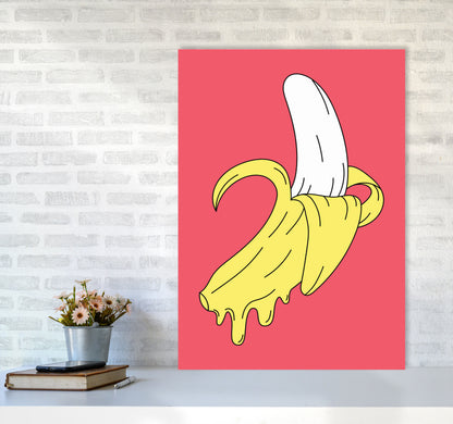 Melting Pink Banana Art Print by Jason Stanley A1 Black Frame