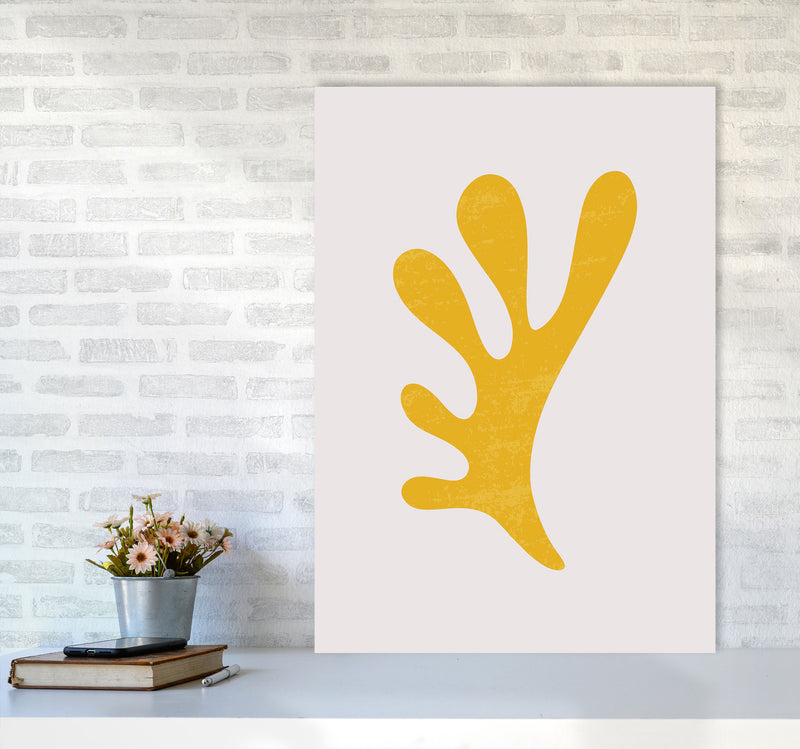Abstract Yellow Algae Art Print by Jason Stanley A1 Black Frame