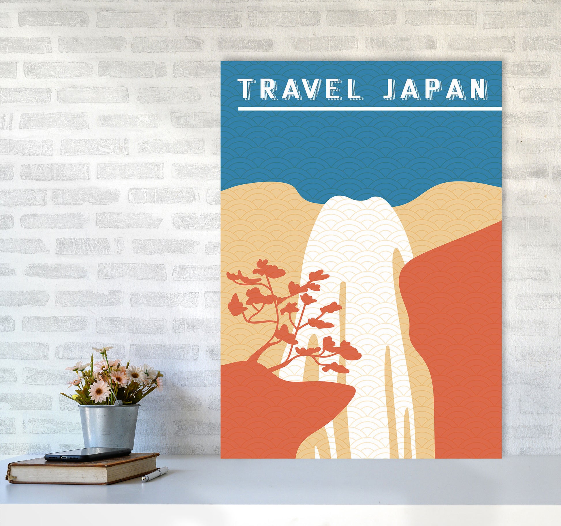Traval Japan Minimilism I Art Print by Jason Stanley A1 Black Frame
