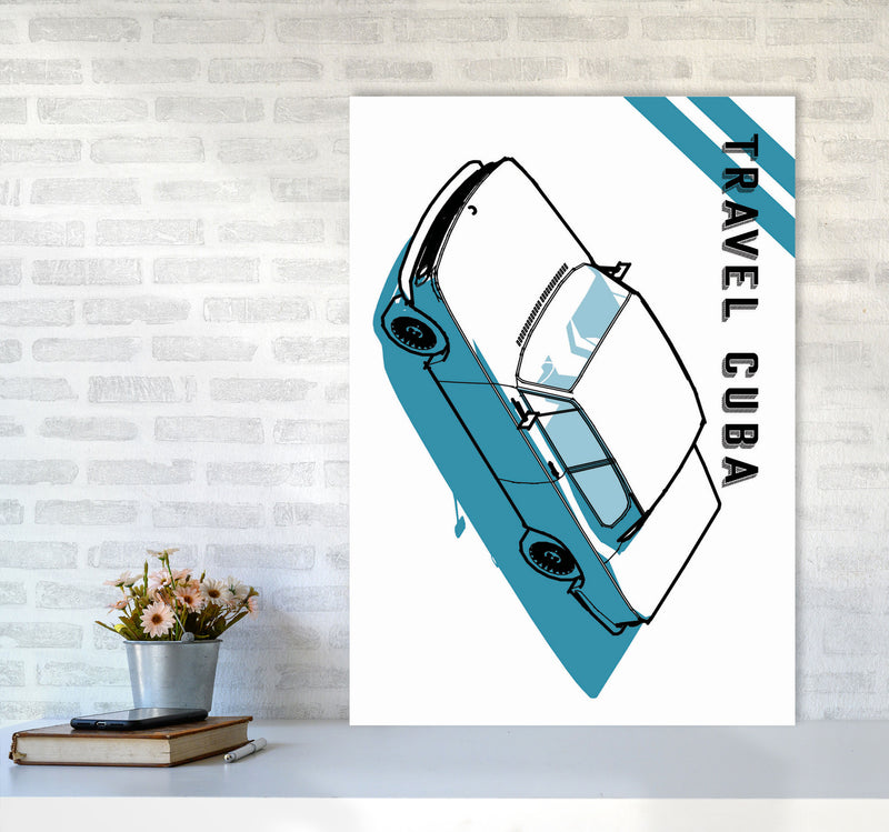 Travel Cuba Blue Art Print by Jason Stanley A1 Black Frame