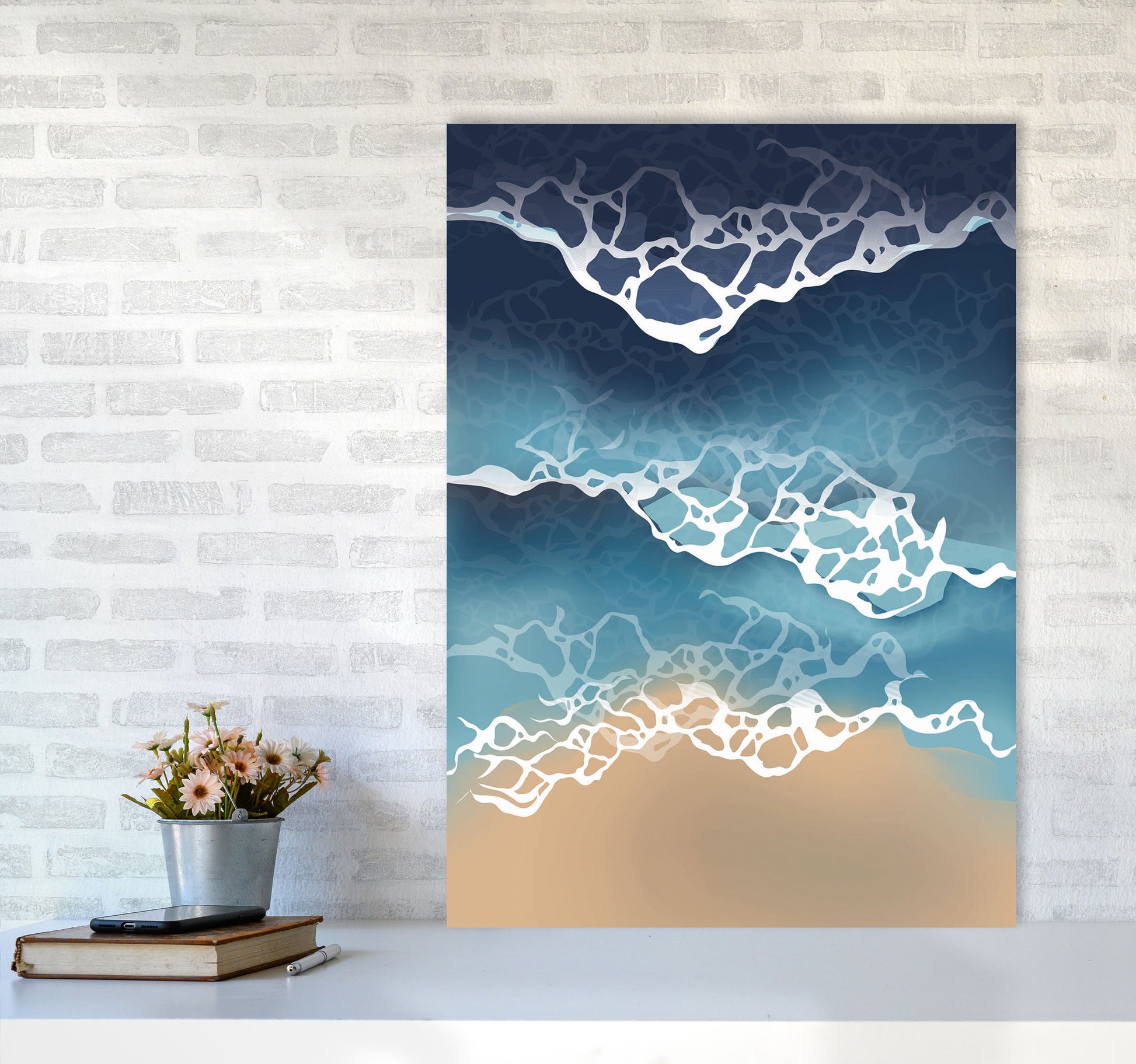 Ocean Waves Art Print by Jason Stanley A1 Black Frame