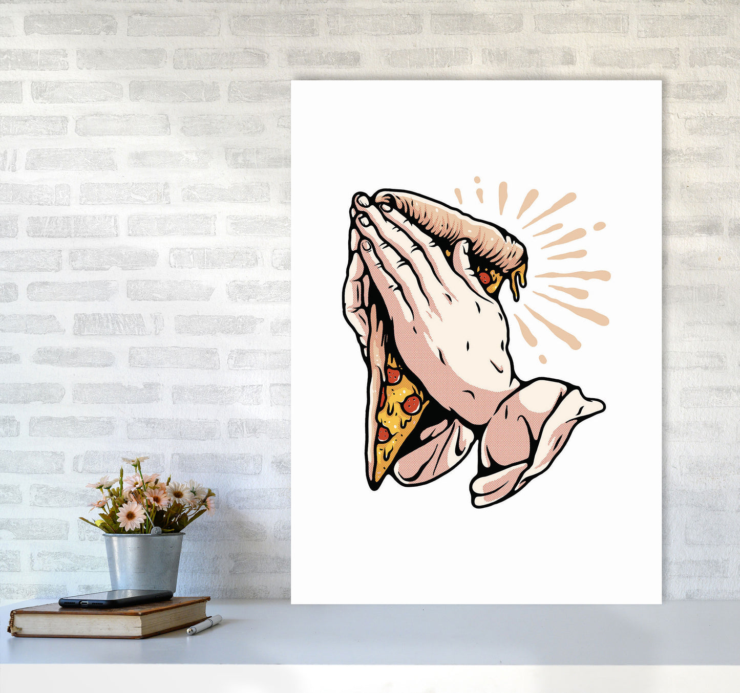 Pizza Is Life Art Print by Jason Stanley A1 Black Frame