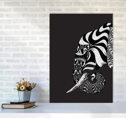 Ornate Elephant Art Print by Jason Stanley A1 Black Frame