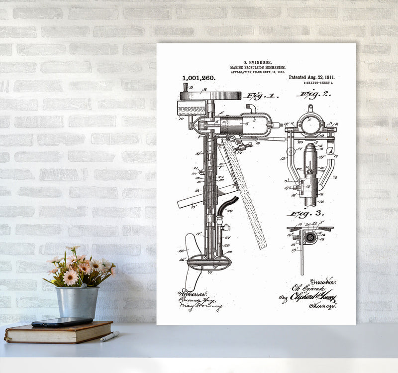 Outboard Boat Propeller Patent Art Print by Jason Stanley A1 Black Frame