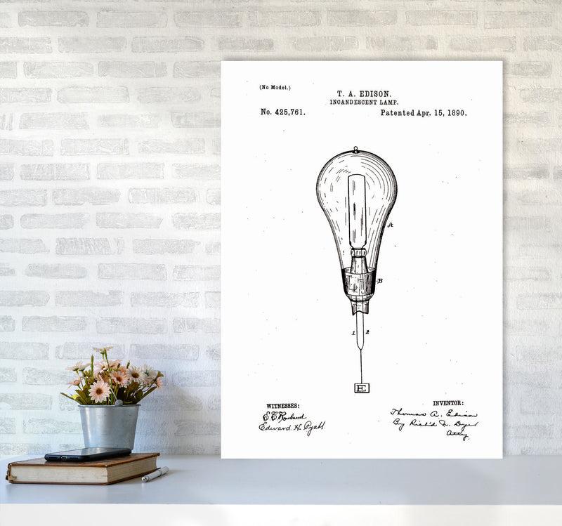 Incandescent Light Bulb Patent Art Print by Jason Stanley A1 Black Frame