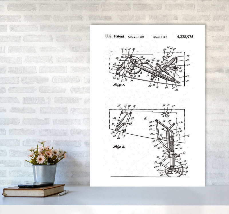 Airplane Landing Gear Patent Art Print by Jason Stanley A1 Black Frame