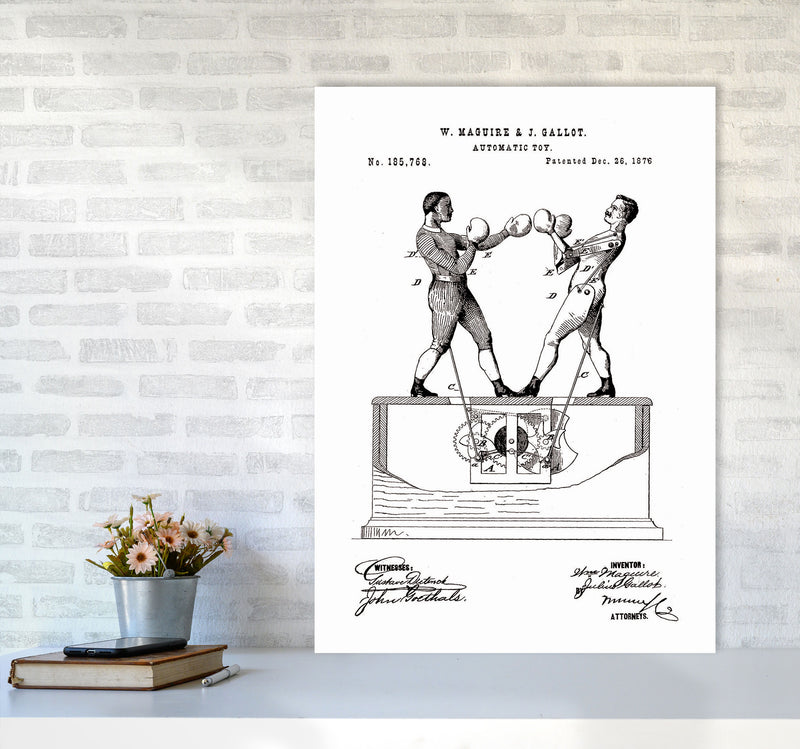 Automatic Boxing Toy Patent Art Print by Jason Stanley A1 Black Frame