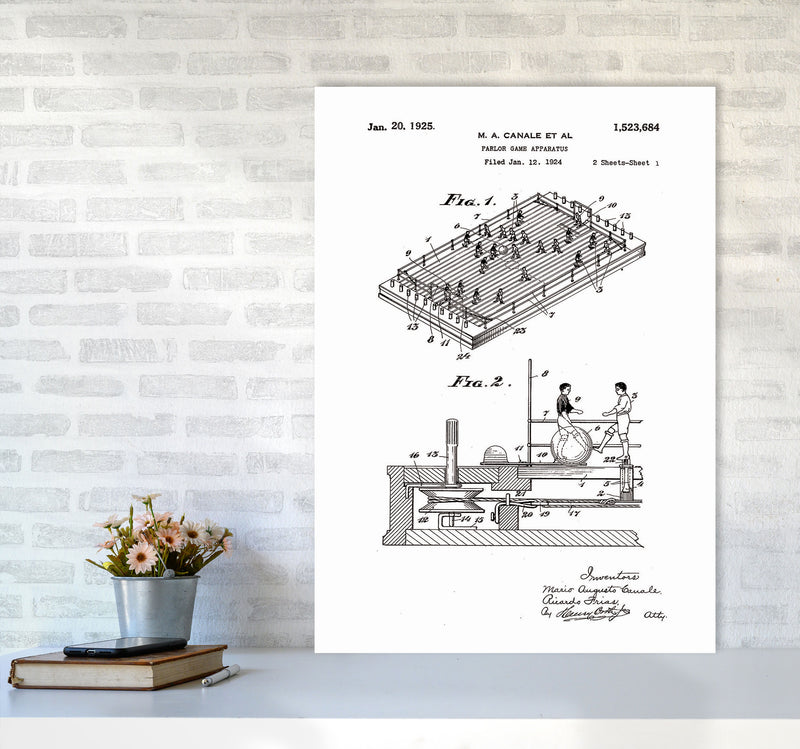 Vintage Foos Ball Table Patent Art Print by Jason Stanley A1 Black Frame