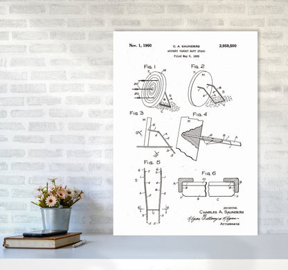 Archery Target Stand Patent Art Print by Jason Stanley A1 Black Frame