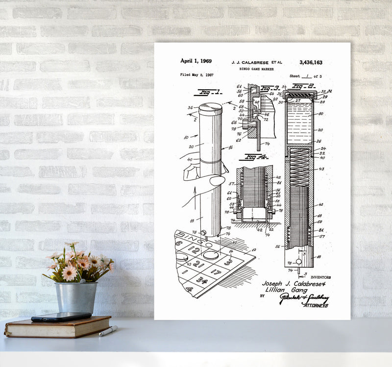 Bingo Game Marker Patent Art Print by Jason Stanley A1 Black Frame