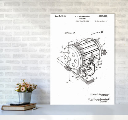 Cinema Spot Light Patent Art Print by Jason Stanley A1 Black Frame