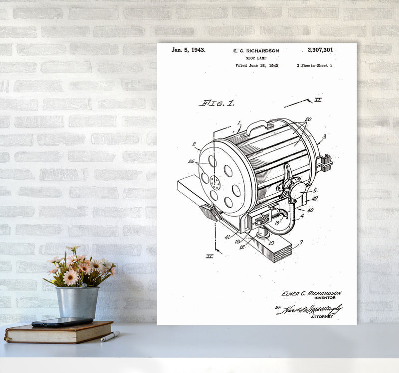 Cinema Spot Light Patent Art Print by Jason Stanley A1 Black Frame