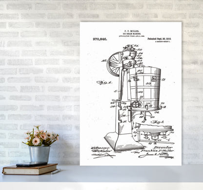 Ice Cream Machine Patent Art Print by Jason Stanley A1 Black Frame