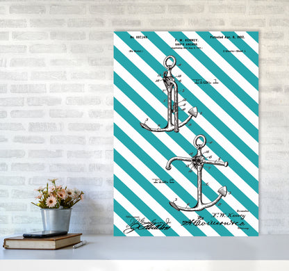 Anchor Patent Side Stripe Art Print by Jason Stanley A1 Black Frame