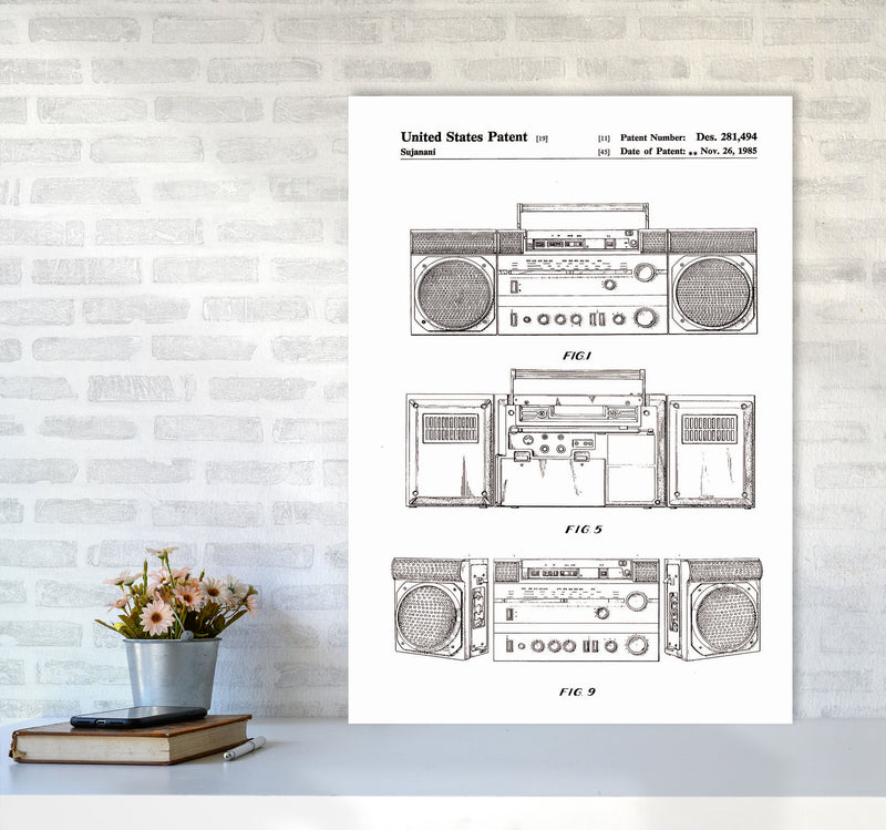 Ghetto Blaster Patent Art Print by Jason Stanley A1 Black Frame