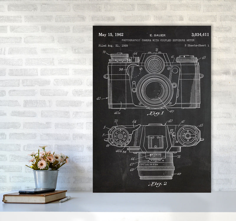 Vintage Camera Patent Art Print by Jason Stanley A1 Black Frame