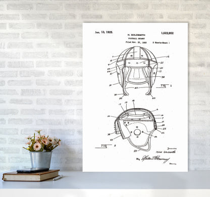 Football Helmet Patent Art Print by Jason Stanley A1 Black Frame
