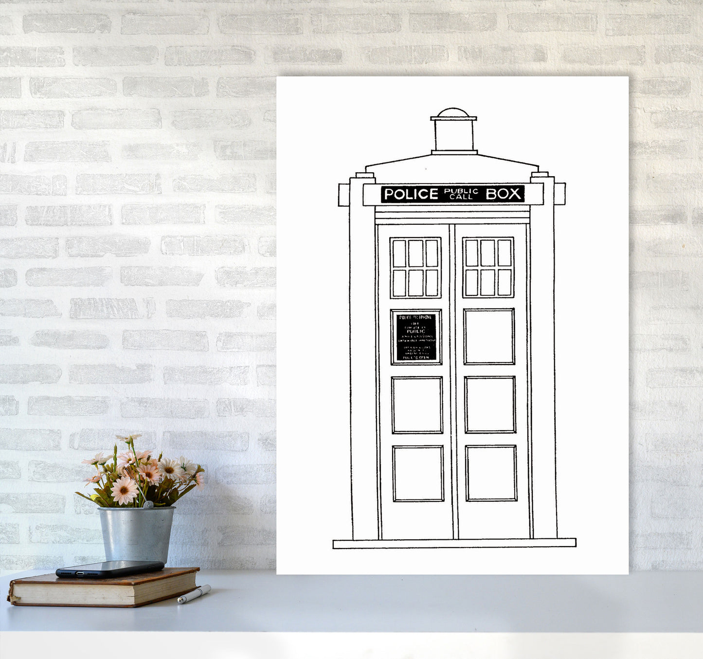 Police Call Box Patent Art Print by Jason Stanley A1 Black Frame