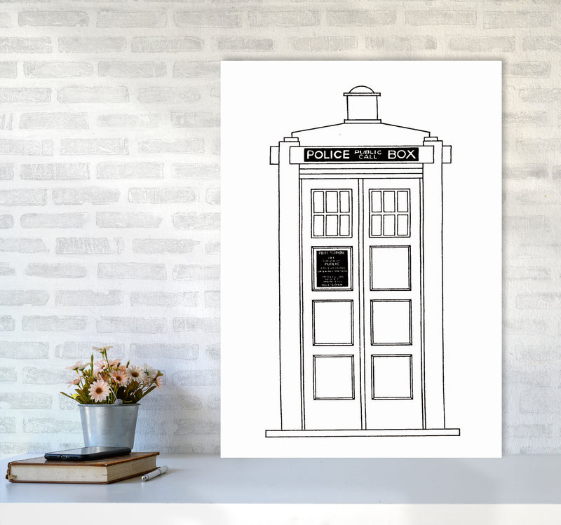 Police Call Box Patent Art Print by Jason Stanley A1 Black Frame