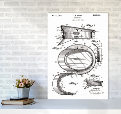 Police Man Hat Patent Art Print by Jason Stanley A1 Black Frame