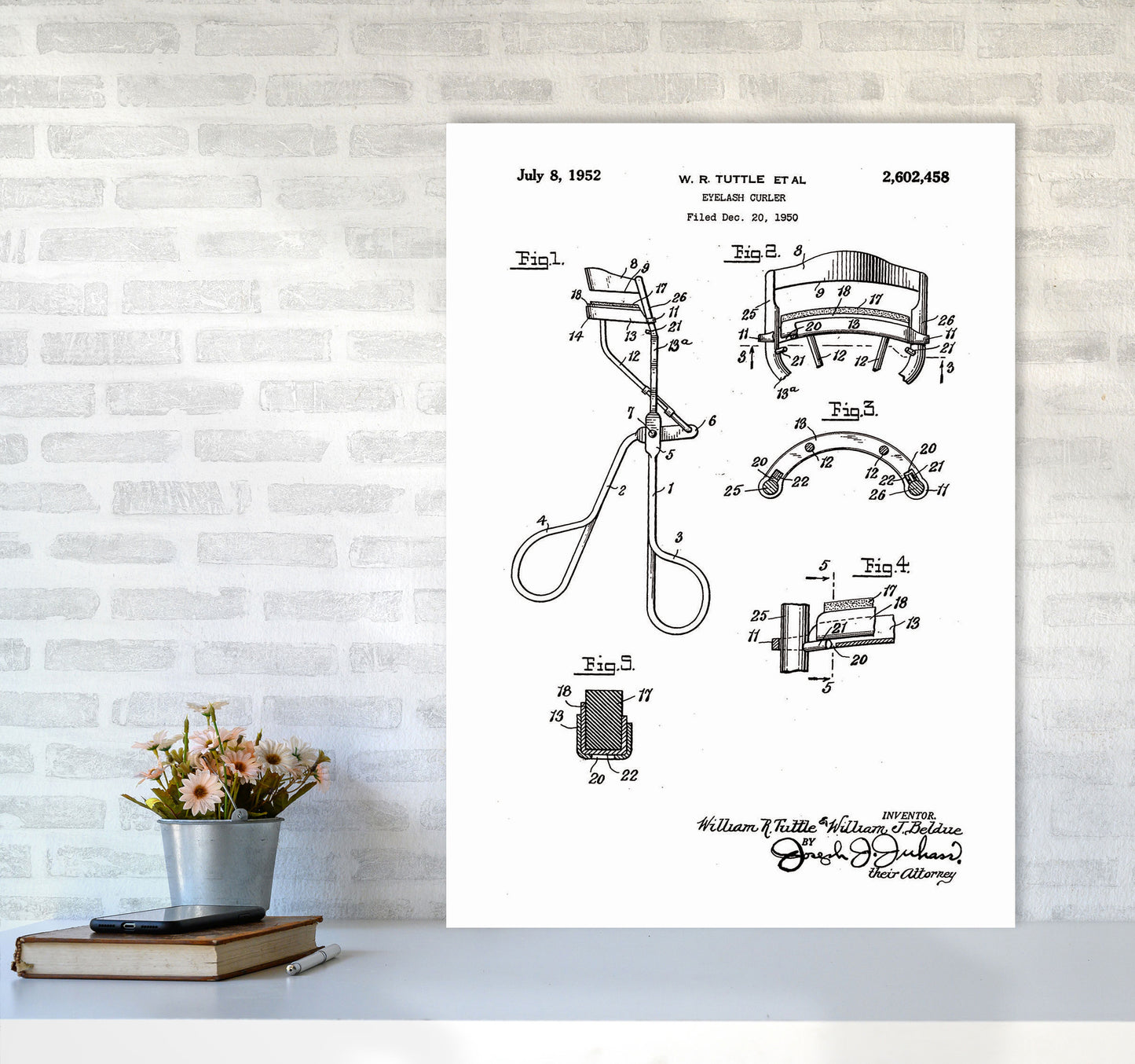 Eyelash Curler Patent Art Print by Jason Stanley A1 Black Frame