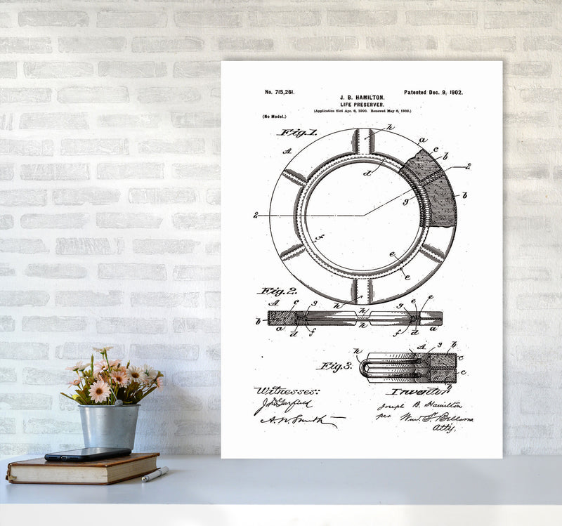 Life Preserver Patent Art Print by Jason Stanley A1 Black Frame