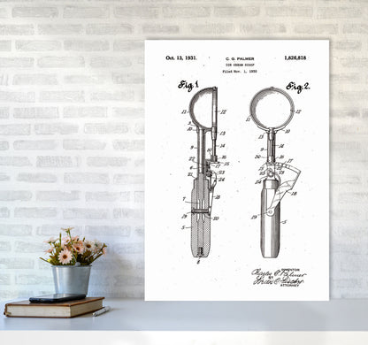 Ice Cream Scoop Patent Art Print by Jason Stanley A1 Black Frame