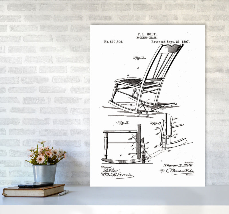 Rocking Chair Patent Art Print by Jason Stanley A1 Black Frame