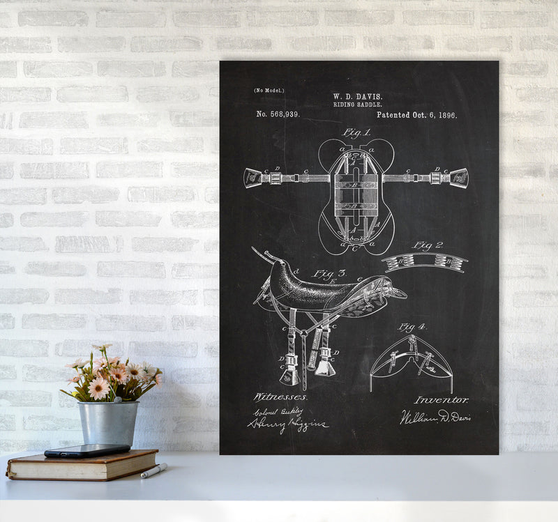 Riding Saddlepatent Art Print by Jason Stanley A1 Black Frame