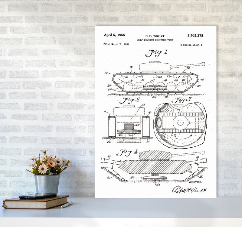 Military Tank Patent Art Print by Jason Stanley A1 Black Frame