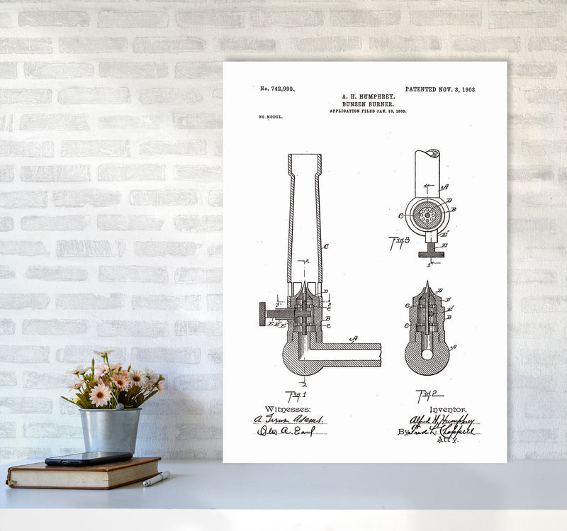 Bunsen Burner Patent Art Print by Jason Stanley A1 Black Frame
