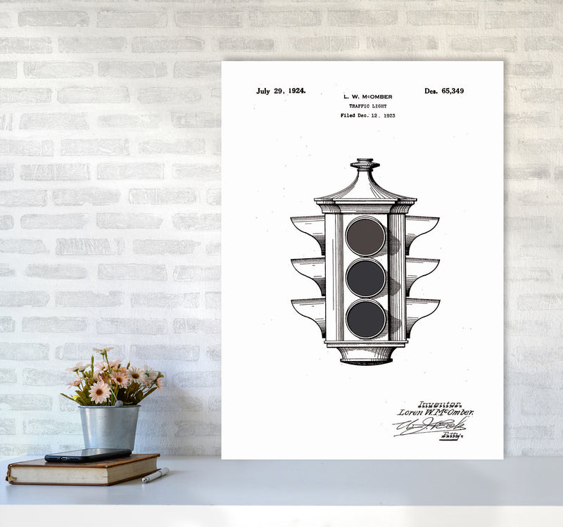 Traffic Light Patent Art Print by Jason Stanley A1 Black Frame